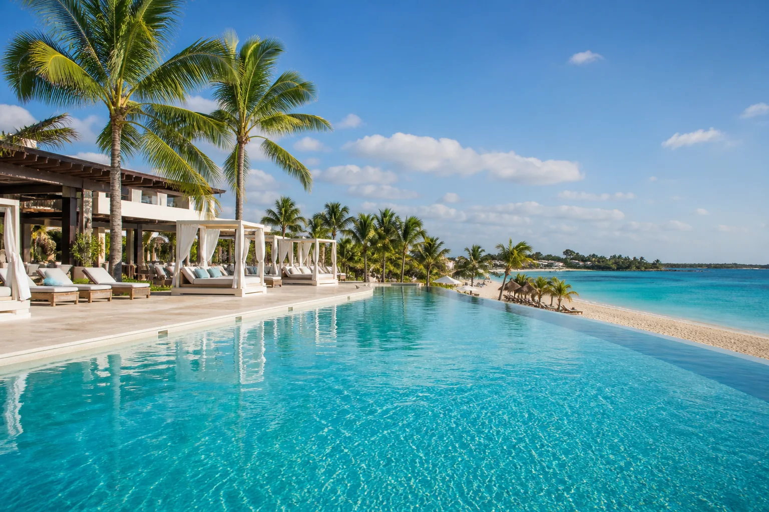 Tropical all-inclusive resort with pool and ocean